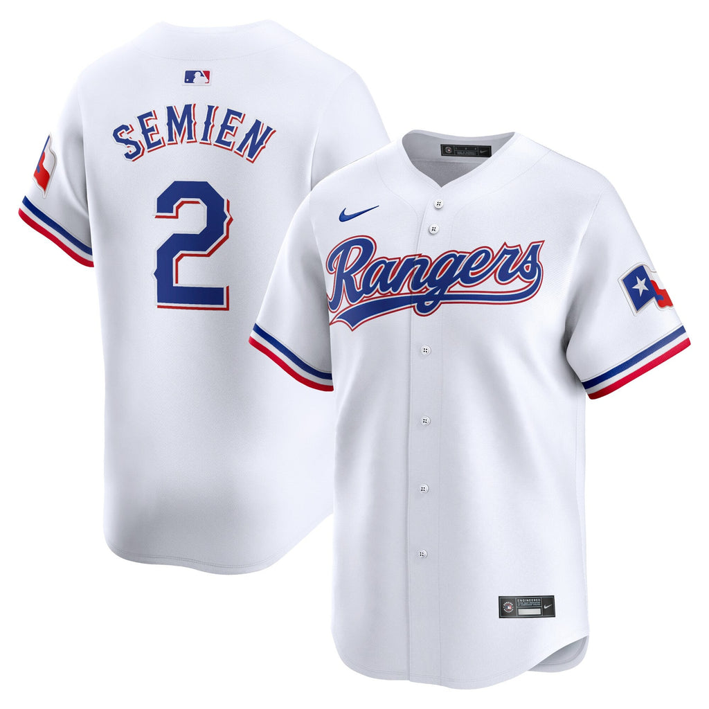 Texas Rangers Marcus Semien White Home Limited Player Jersey product image 1, provided for visual reference and product
