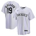 Colorado Rockies Charlie Blackmon White Home Replica Player Name Jersey product image 1, provided for visual reference and