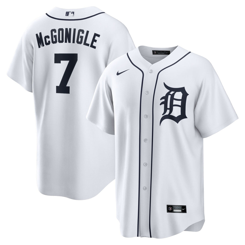 Detroit Tigers Kevin McGonigle White Home Replica Jersey product image 2, provided for visual reference and product detail