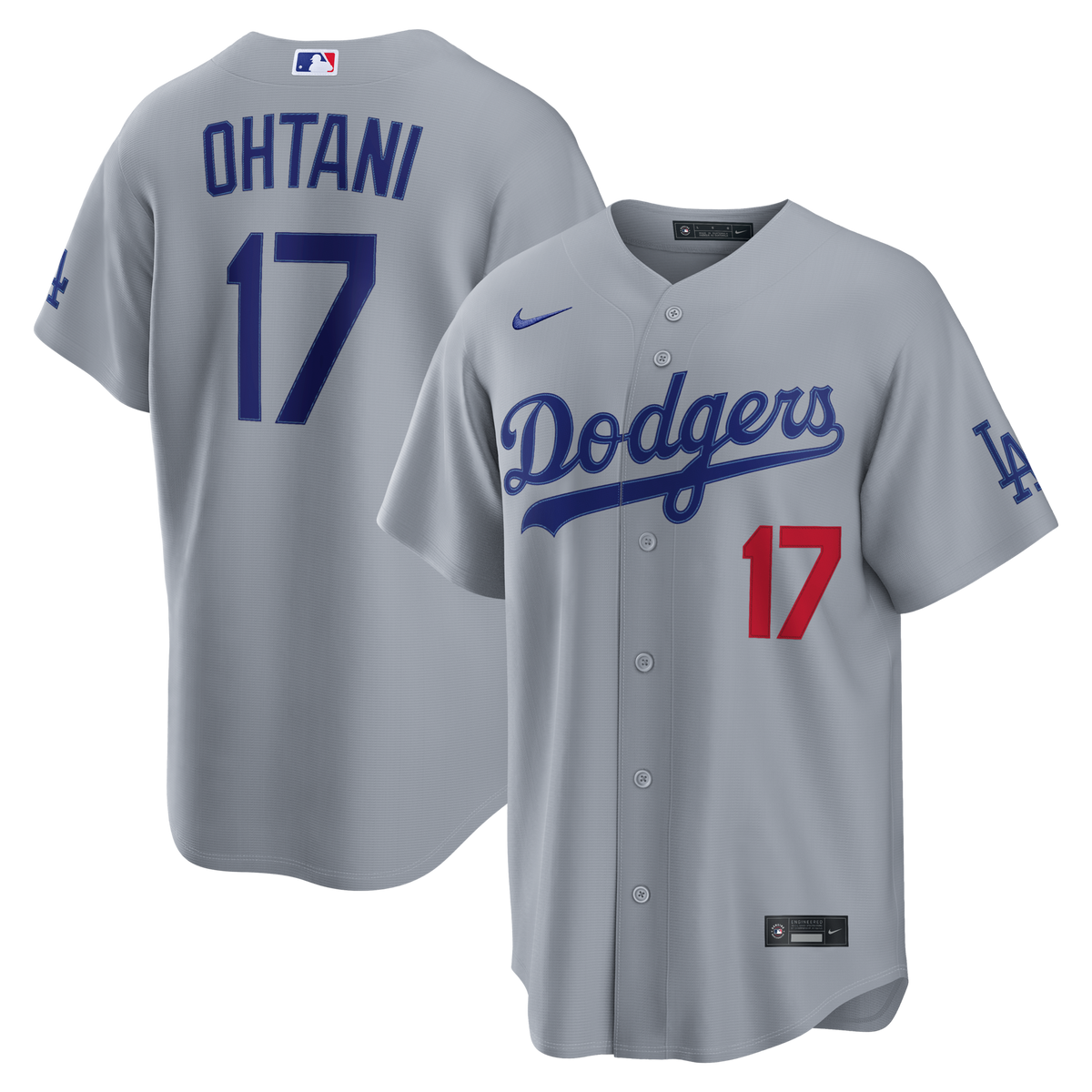 Los Angeles Dodgers Shohei Ohtani Gray Road Stadium Jersey product image 1, provided for visual reference and product detail