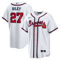 Atlanta Braves Austin Riley White Home Replica Player Jersey product image 1, provided for visual reference and product