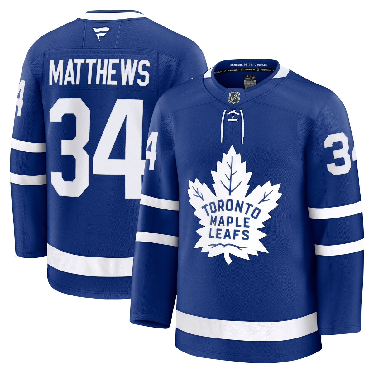 Toronto Maple Leafs Auston Matthews Blue Home Premium Jersey product image 1, provided for visual reference and product
