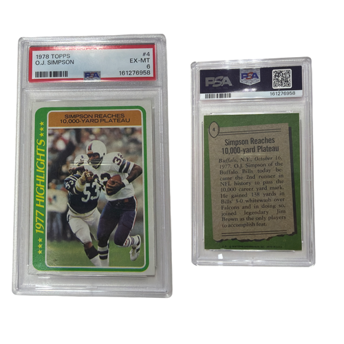 1978 Topps - Highlights O.J. Simpson #4 PSA 6! product image 1, provided for visual reference and product detail review