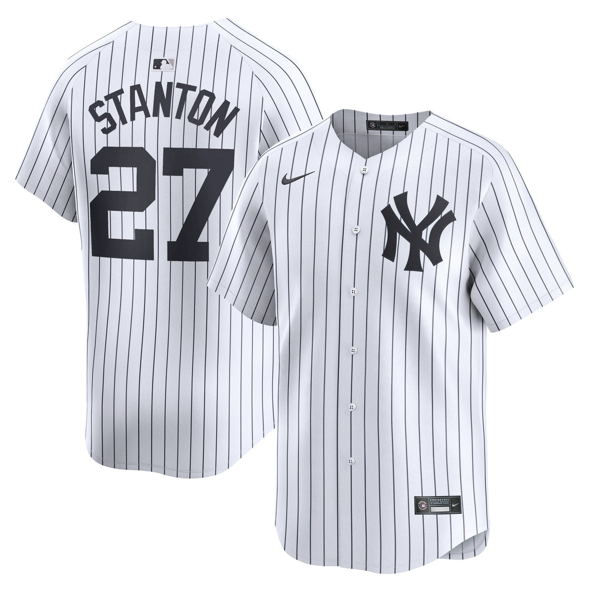 New York Yankees Giancarlo Stanton White Home Limited Player Jersey product image 1, provided for visual reference and