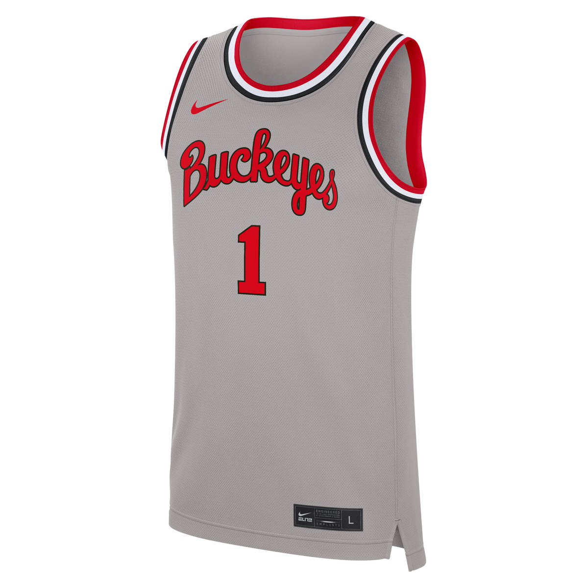 #1 Ohio State Buckeyes Alternate Replica Basketball Jersey - Gray product image 3, provided for visual reference and product
