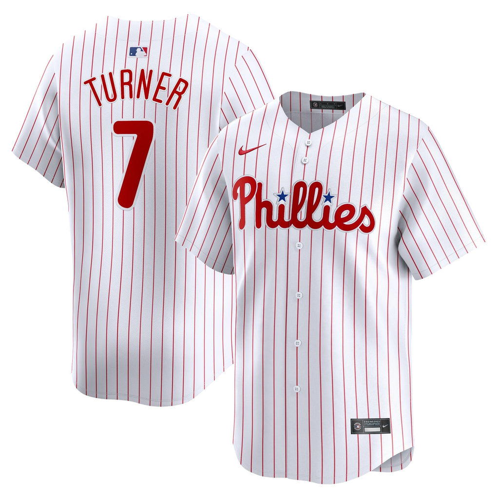Philadelphia Phillies Trea Turner White Home Limited Player Jersey product image 2, provided for visual reference and