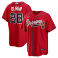 Atlanta Braves Matt Olson Red Alternate Replica Jersey product image 1, provided for visual reference and product detail