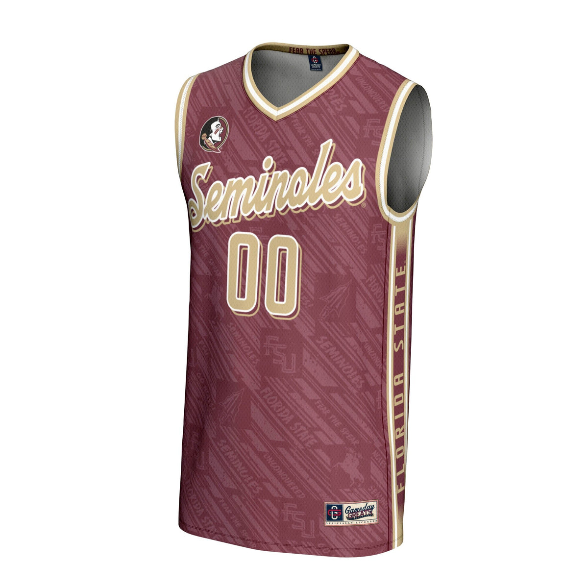 Florida State Seminoles NIL Pick-A-Player Basketball Highlight Print Lightweight Jersey - Garnet product image 3, provided