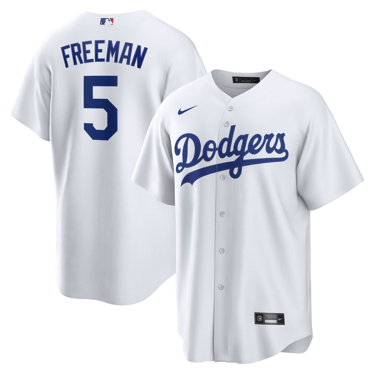 Los Angeles Dodgers Freddie Freeman White Replica Player Jersey product image 2, provided for visual reference and product