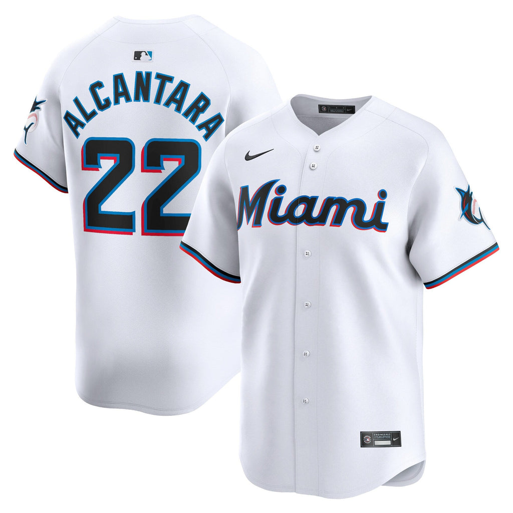Miami Marlins Sandy Alcantara White Home Limited Player Jersey product image 2, provided for visual reference and product