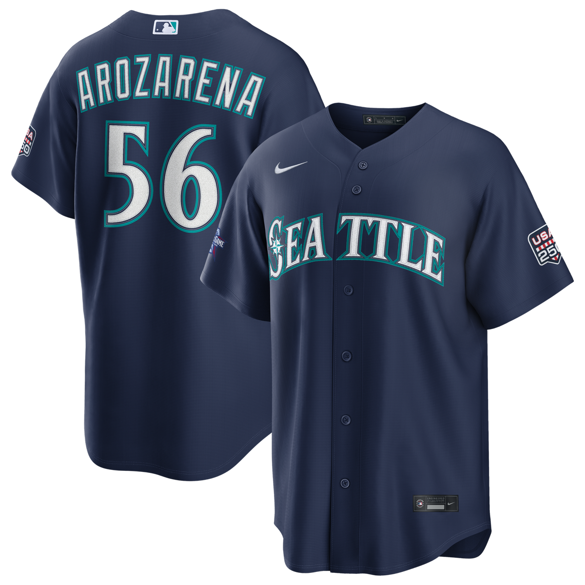 2026 All-Star Game Seattle Mariners Randy Arozarena Navy Replica Jersey product image 1, provided for visual reference and