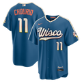 Milwaukee Brewers Jackson Chourio Mineral Blue 2026 City Connect Stadium Jersey product image 1, provided for visual