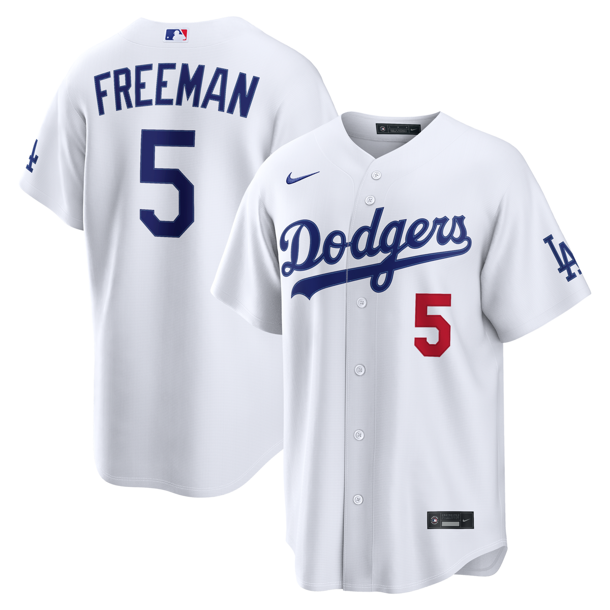 Los Angeles Dodgers Freddie Freeman White Home Stadium Jersey product image 2, provided for visual reference and product