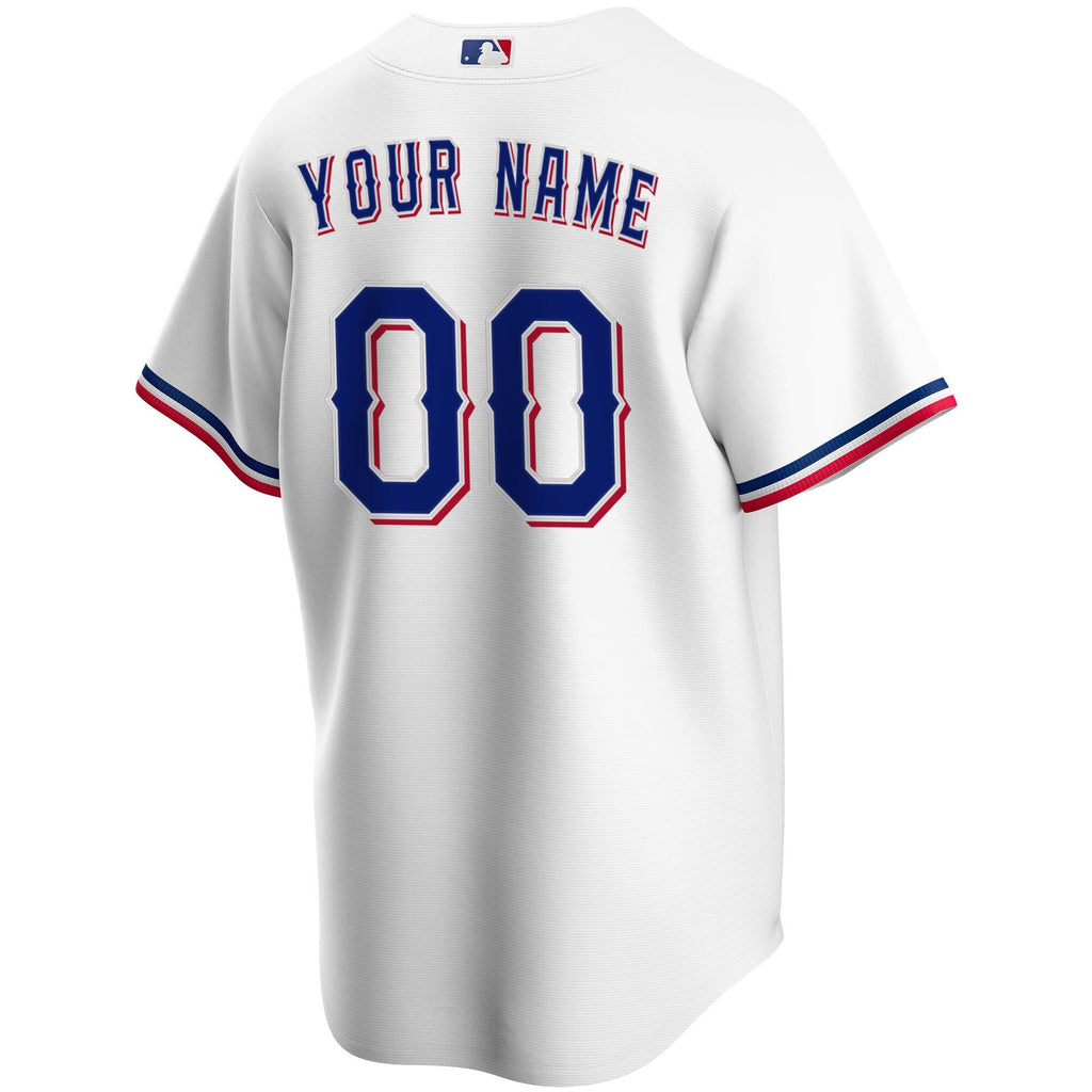 Texas Rangers White Home Replica Custom Jersey product image 4, provided for visual reference and product detail review