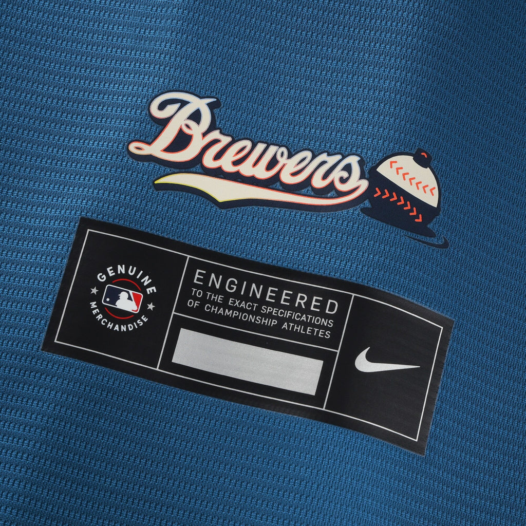 Milwaukee Brewers Jackson Chourio Mineral Blue 2026 City Connect Stadium Jersey product image 8, provided for visual