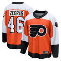 Philadelphia Flyers Trevor Zegras Orange Home Breakaway Jersey product image 1, provided for visual reference and product