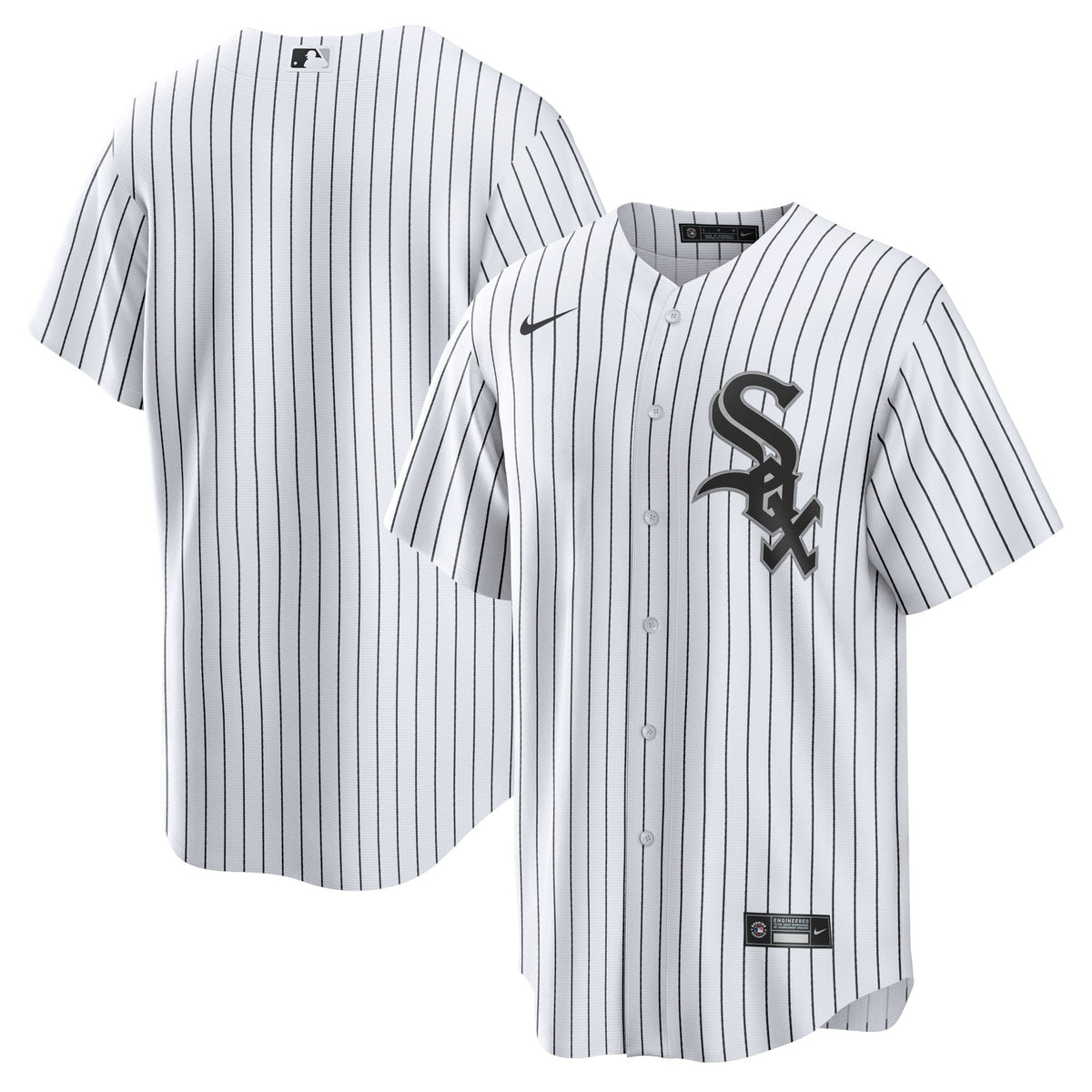 Chicago White Sox White Home Blank Replica Jersey product image 2, provided for visual reference and product detail review
