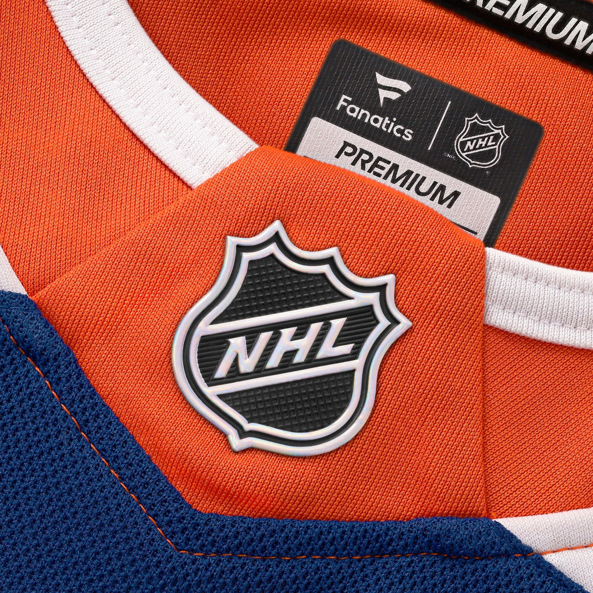 Edmonton Oilers Leon Draisaitl Royal Home Premium Jersey product image 6, provided for visual reference and product detail