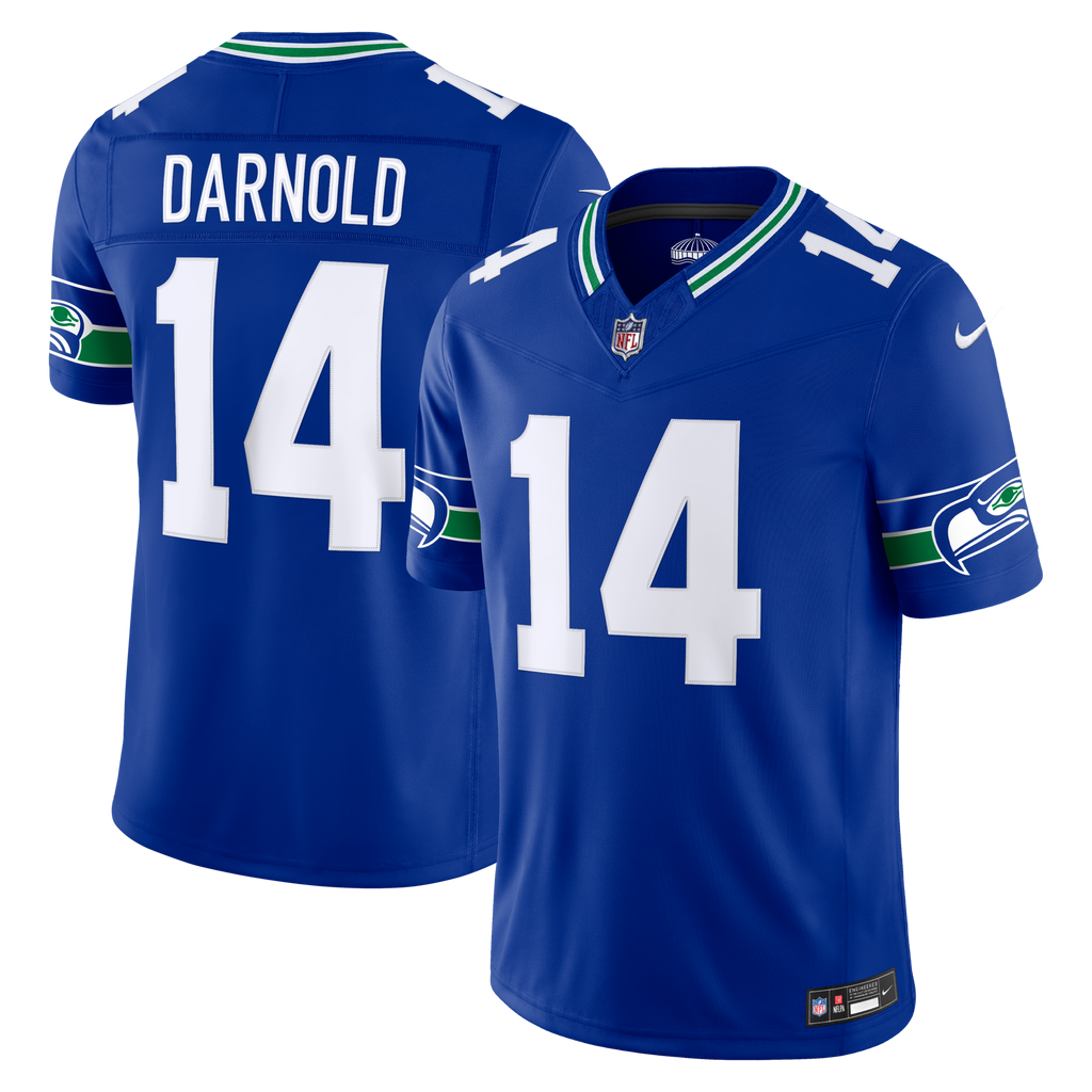 Seattle Seahawks Sam Darnold Royal Alternate Vapor F.U.S.E. Stitched Limited Jersey product image 2, provided for visual