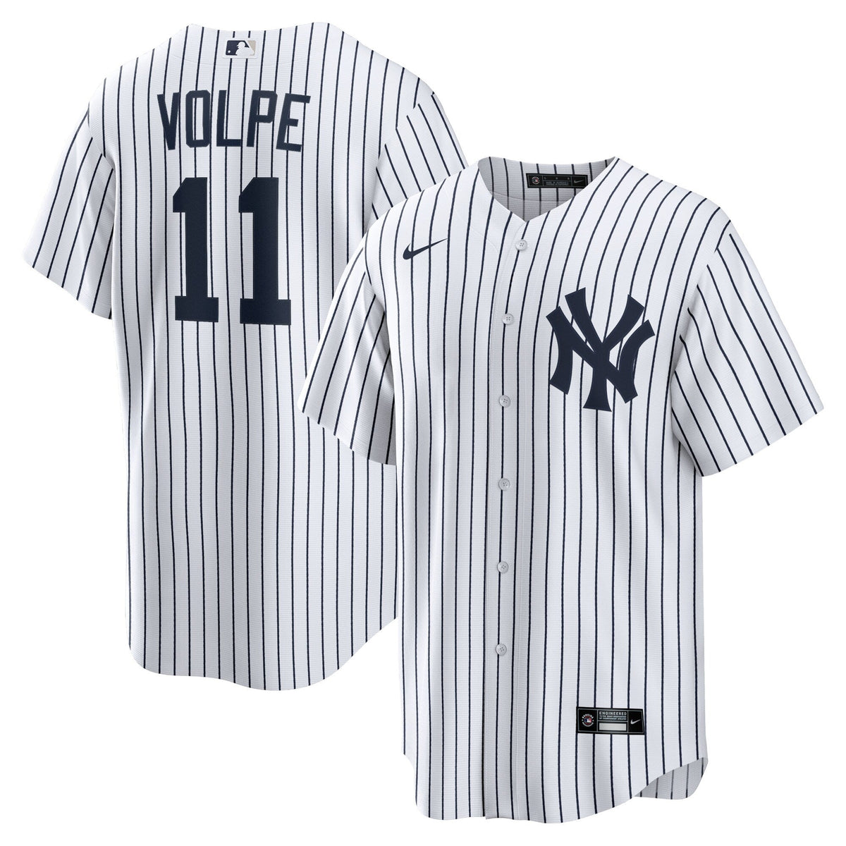 New York Yankees Anthony Volpe White Home Replica Player Jersey product image 2, provided for visual reference and product