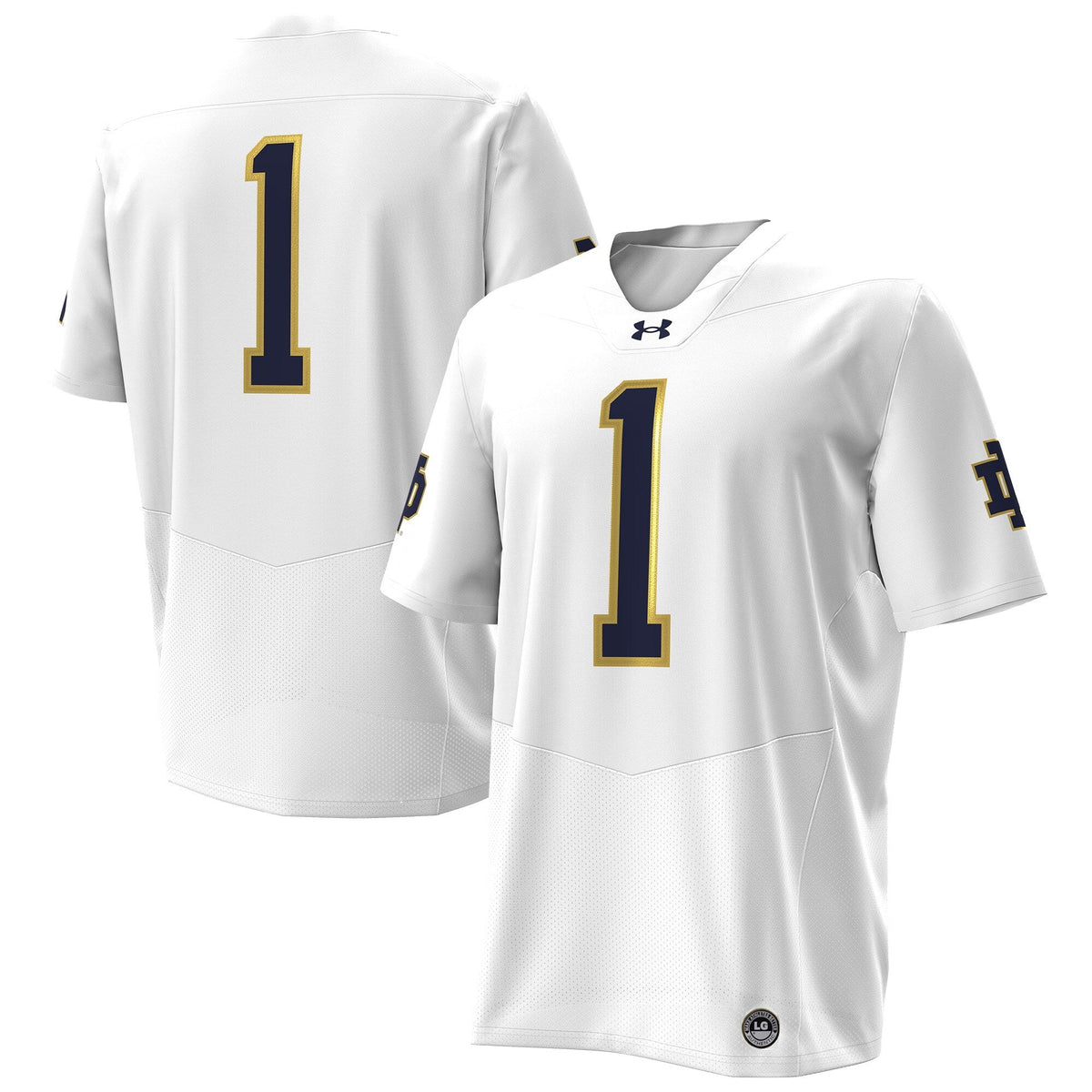Notre Dame Fighting Irish Premier Football Jersey - White product image 1, provided for visual reference and product detail