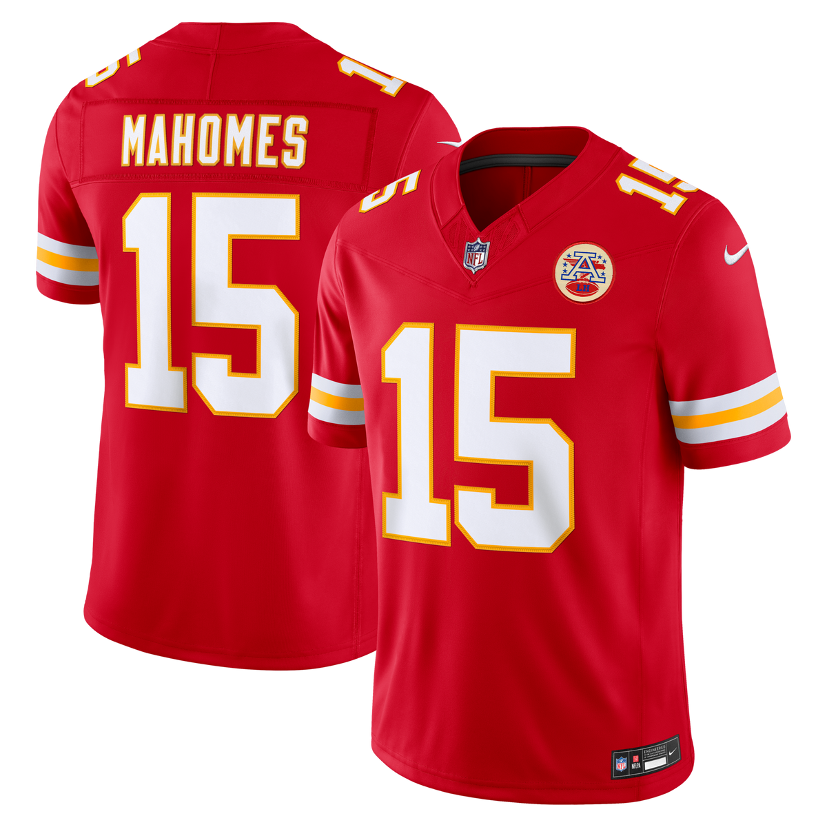 Kansas City Chiefs Patrick Mahomes Red Team Vapor F.U.S.E. Stitched Limited Jersey product image 1, provided for visual