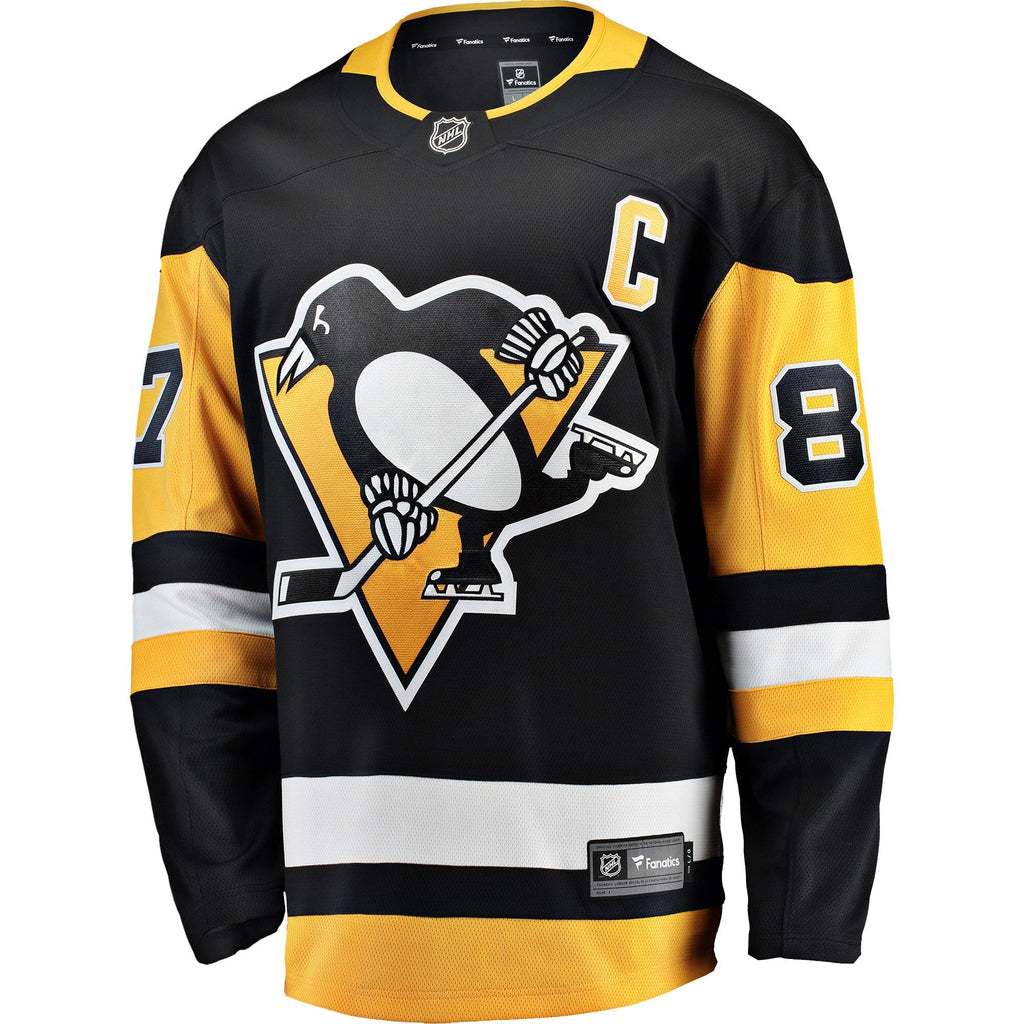 Pittsburgh Penguins Sidney Crosby Black Captain Patch Home Breakaway Jersey product image 3, provided for visual reference