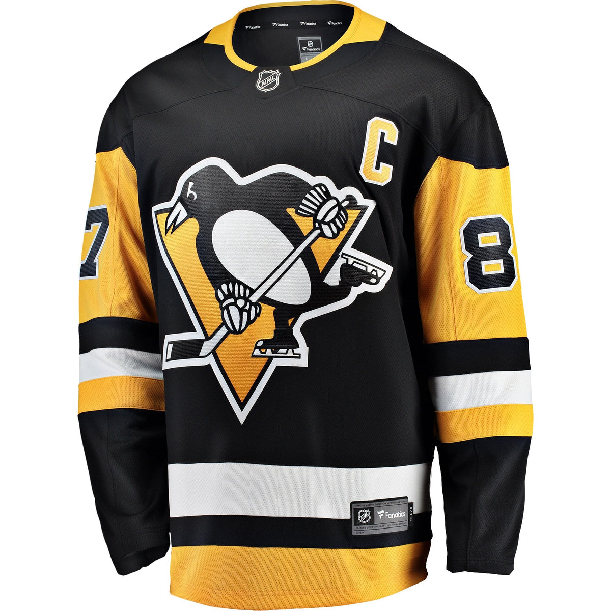Pittsburgh Penguins Sidney Crosby Black Captain Patch Home Breakaway Jersey product image 3, provided for visual reference
