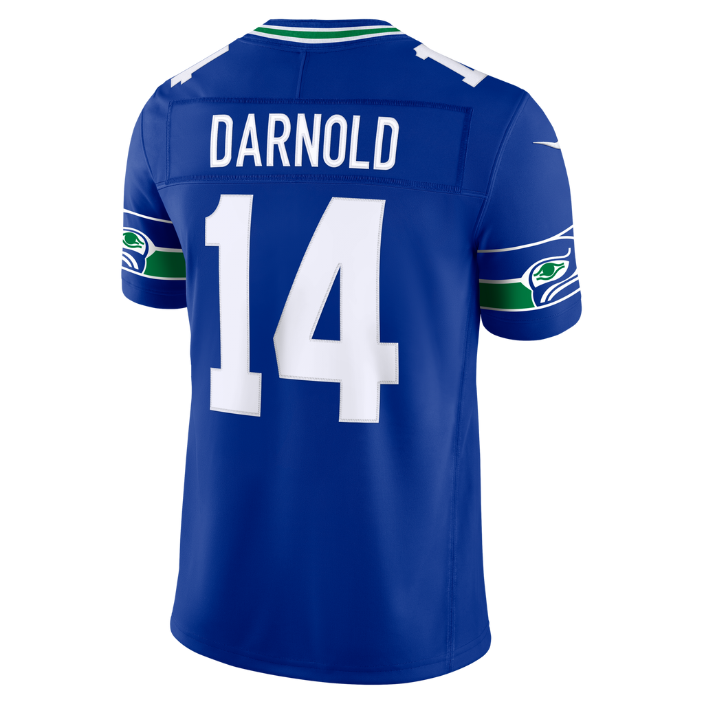 Seattle Seahawks Sam Darnold Royal Alternate Vapor F.U.S.E. Stitched Limited Jersey product image 4, provided for visual