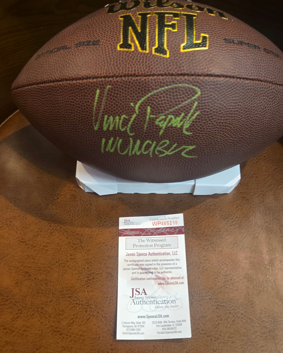 Vince Papale Philadelphia Eagles Autographed Football with product image 1