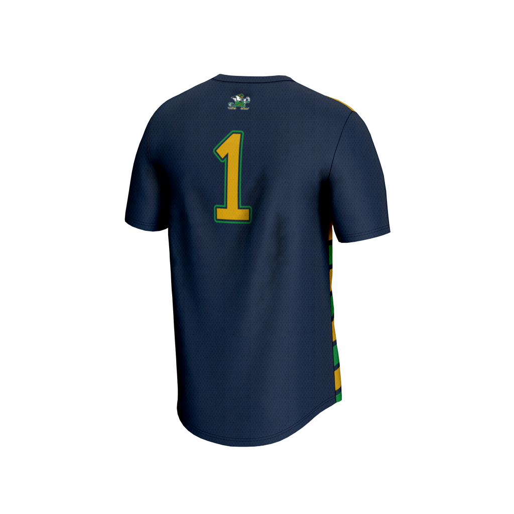 #1 Notre Dame Fighting Irish Lightweight Soccer Fashion Jersey - Navy product image 4, provided for visual reference and