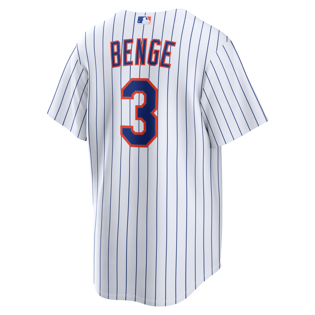 New York Mets Carson Benge White Home Replica Jersey product image 4, provided for visual reference and product detail review