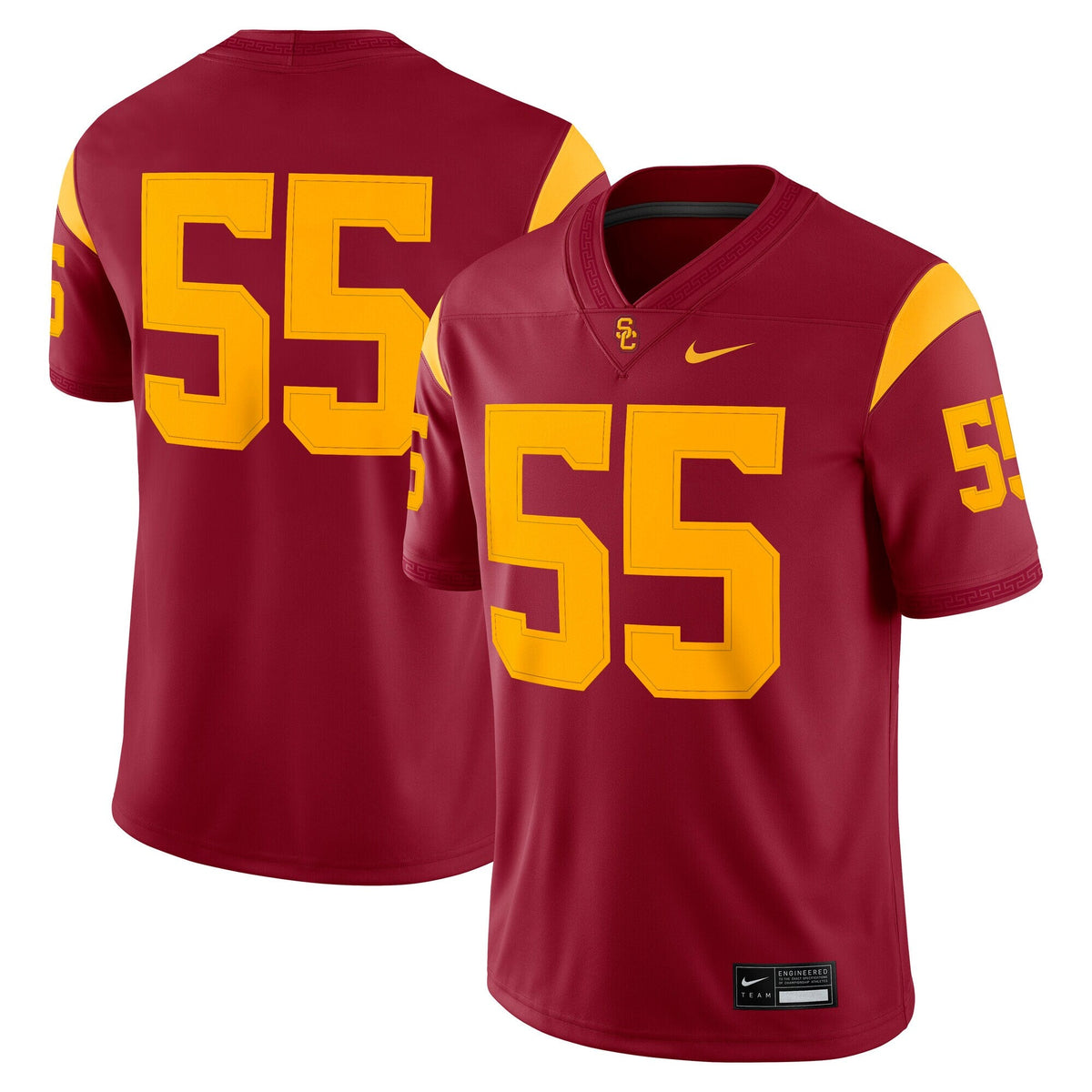 #55 USC Trojans Home Game Jersey - Cardinal product image 1, provided for visual reference and product detail review
