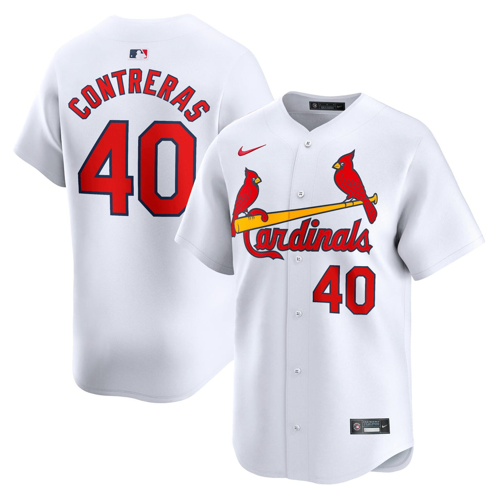 St. Louis Cardinals Willson Contreras White Home Limited Player Jersey product image 1, provided for visual reference and