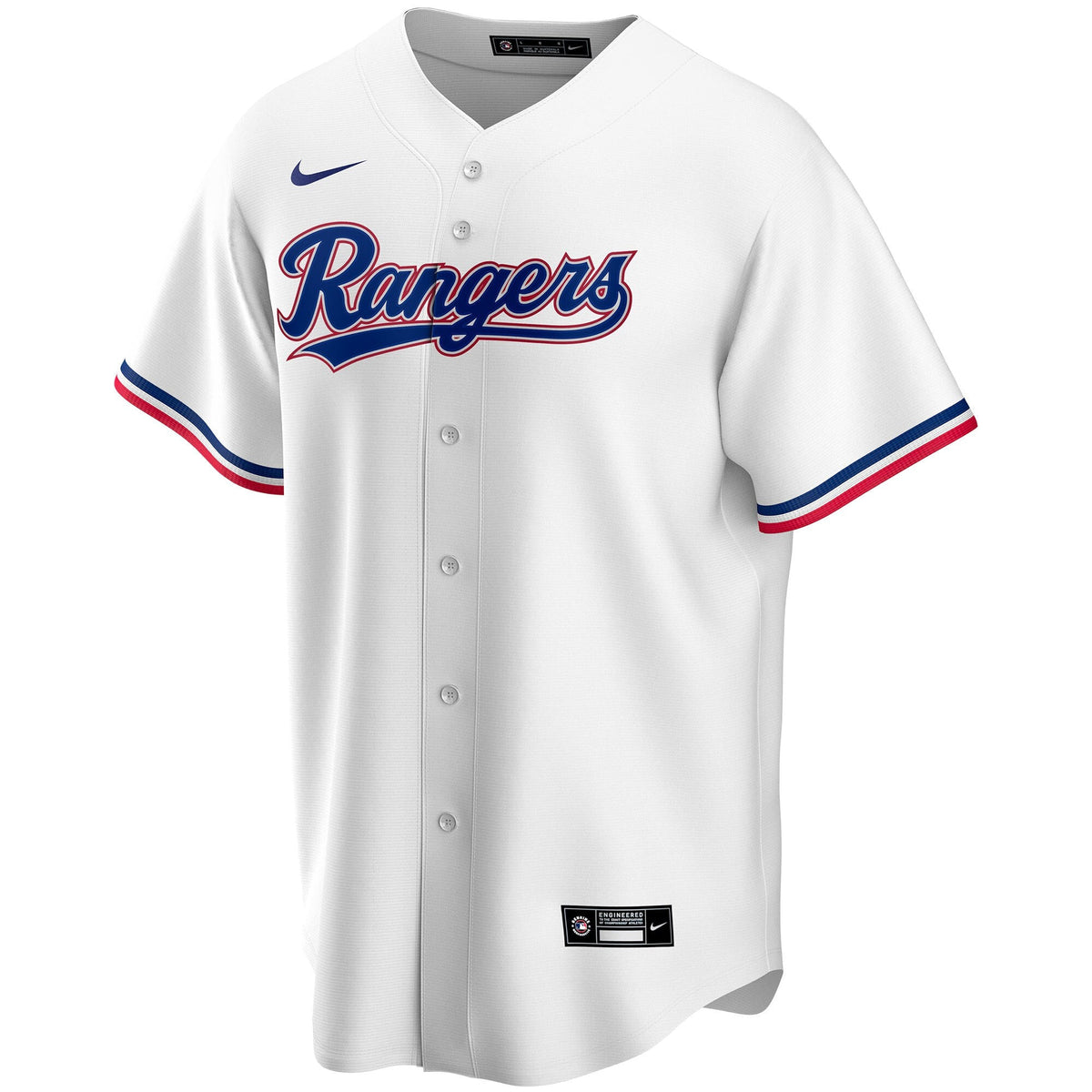 Texas Rangers White Home Replica Custom Jersey product image 3, provided for visual reference and product detail review