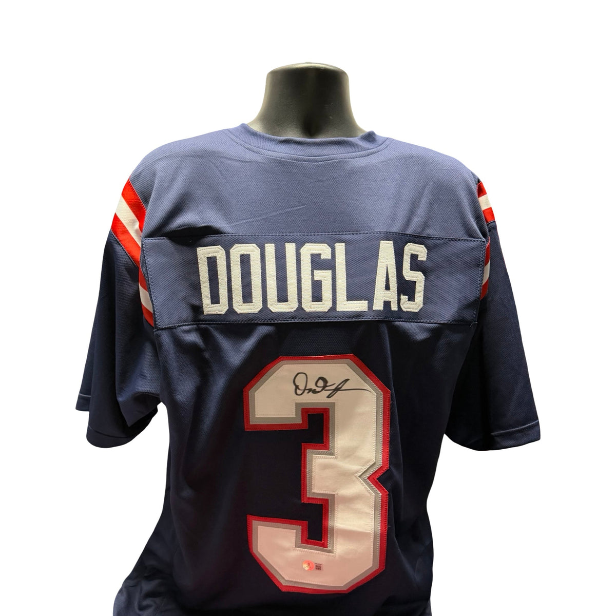 Demario Douglas New England Patriots Autographed Jersey Beckett BAS product image 1, provided for visual reference and