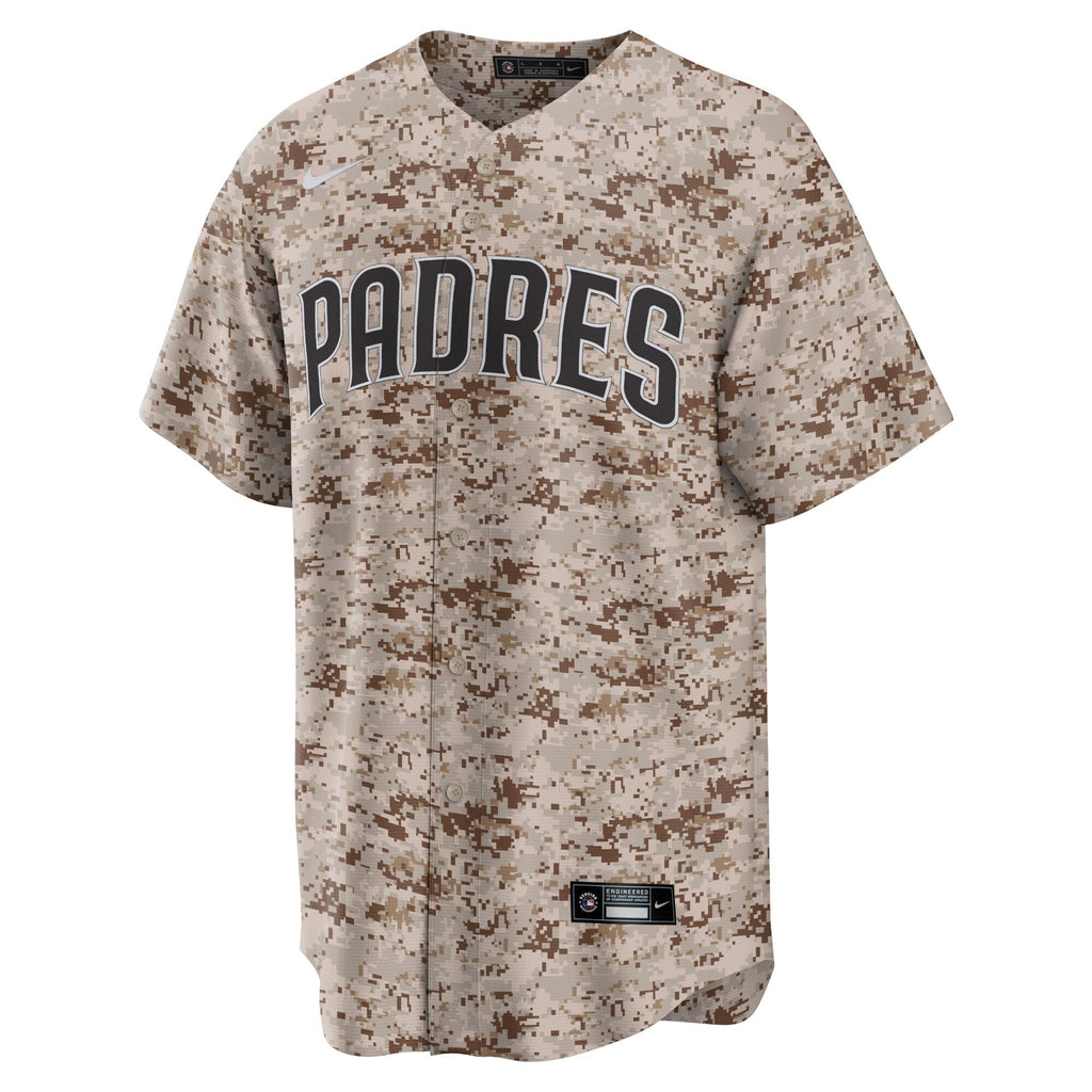 San Diego Padres Joe Musgrove Camo USMC Alternate Replica Player Jersey product image 3, provided for visual reference and