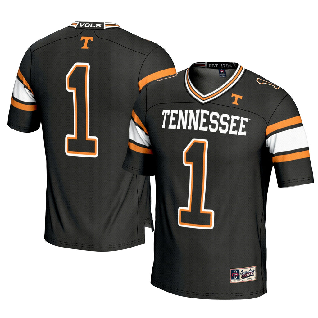 #1 Tennessee Volunteers Football Jersey - Black product image 1, provided for visual reference and product detail review