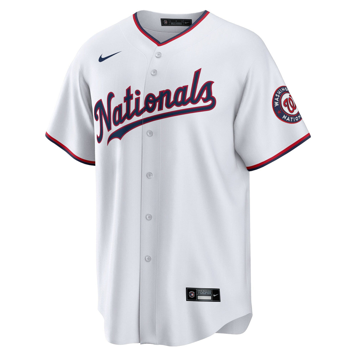 Washington Nationals White Home Blank Replica Jersey product image 3, provided for visual reference and product detail review
