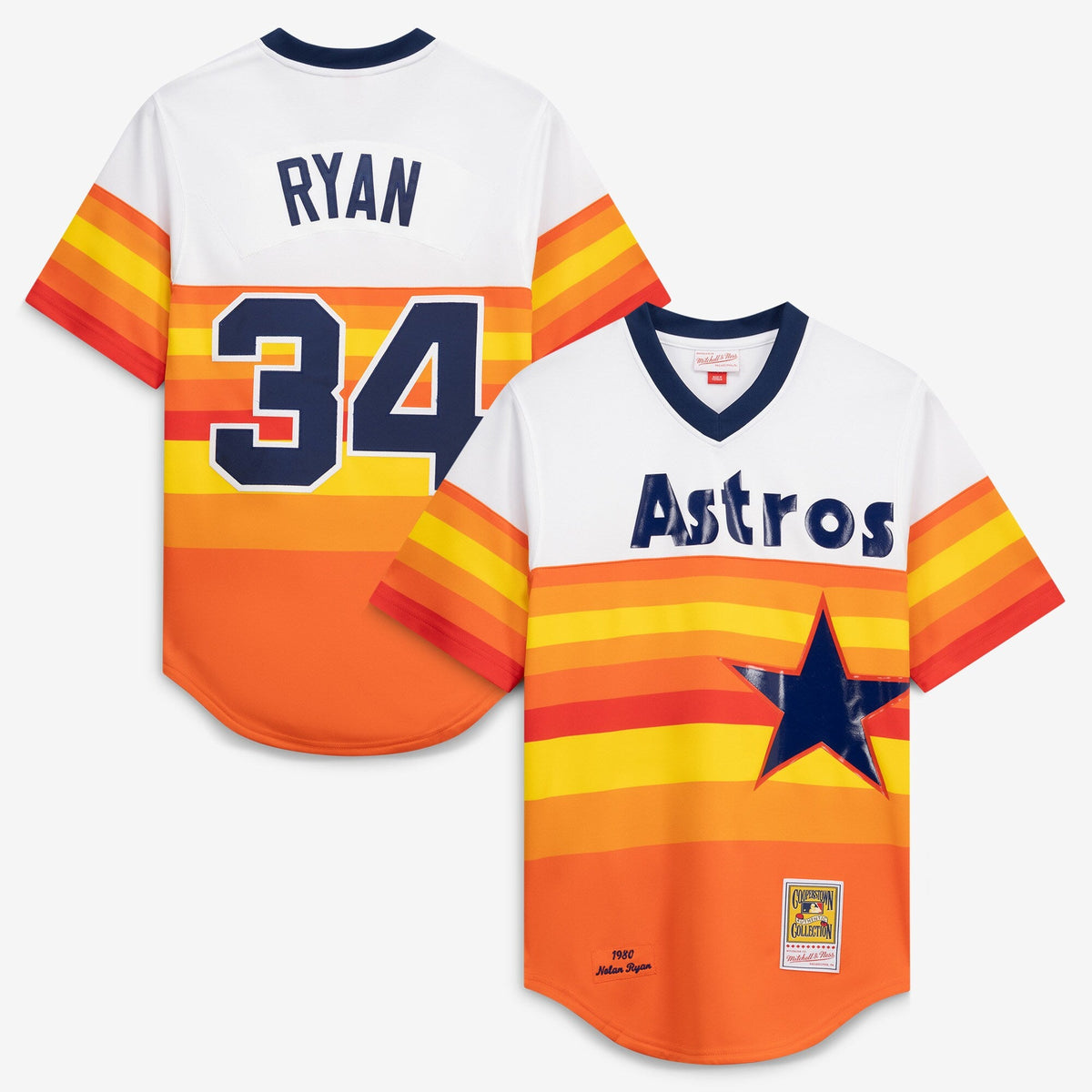 Houston Astros Nolan Ryan White Throwback Authentic Jersey product image 1, provided for visual reference and product detail