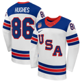 Jack Hughes White US Hockey 2026 Away Replica Jersey product image 1, provided for visual reference and product detail review