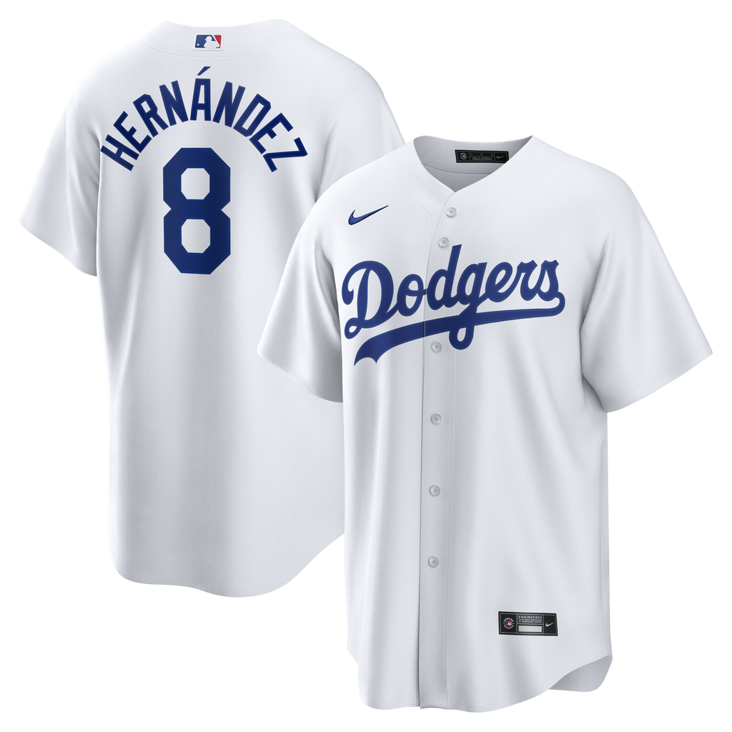 Los Angeles Dodgers Enrique Hernández White Home Replica Jersey product image 1, provided for visual reference and product