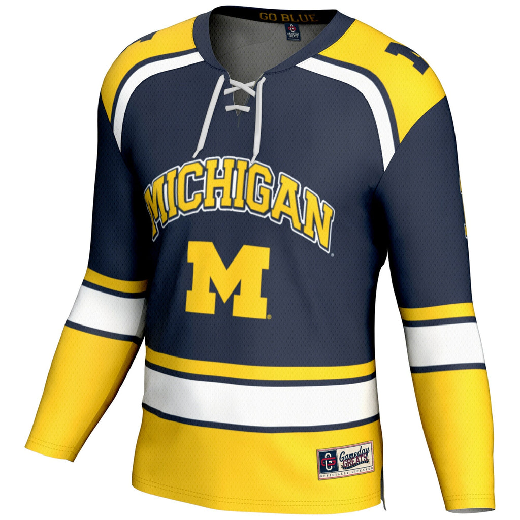 #1 Michigan Wolverines Hockey Jersey - Navy product image 3, provided for visual reference and product detail review