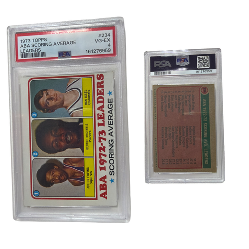 1973-74 Topps - League Leaders Julius Erving, Dan Issel, George McGinnis PSA 4! product image 1, provided for visual