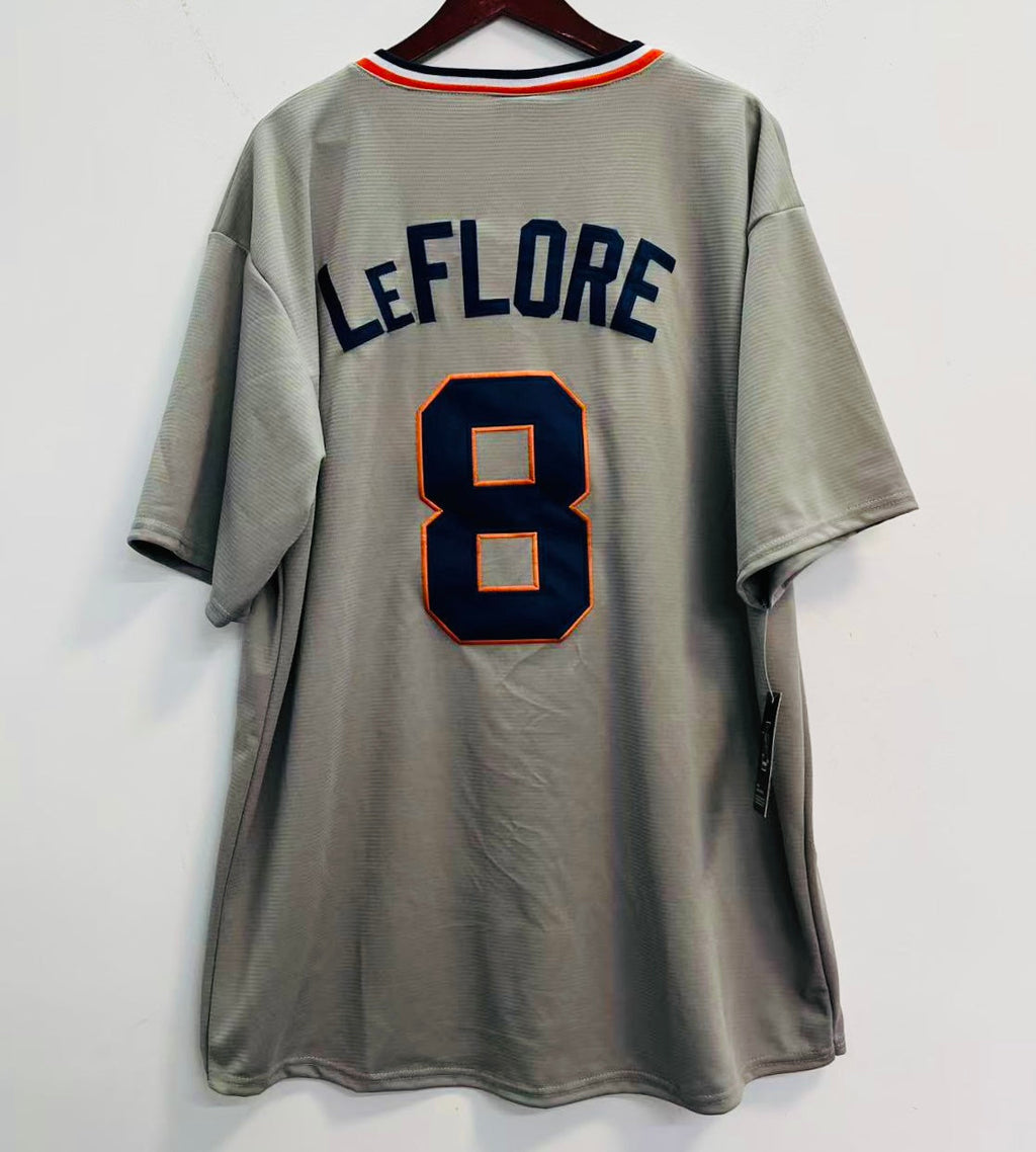Ron LeFlore Detroit Tigers Official MLB Majestic Jersey gray product image 1