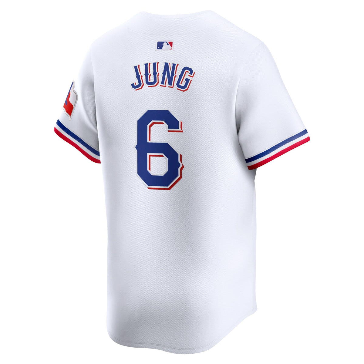Texas Rangers Josh Jung White Home Limited Player Jersey product image 4, provided for visual reference and product detail