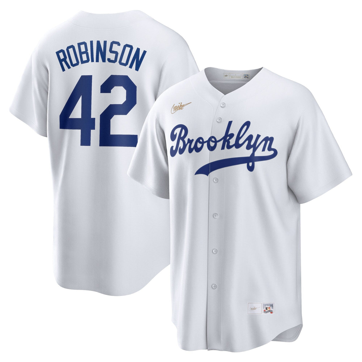 Brooklyn Dodgers Jackie Robinson White Cooperstown Collection Jackie Robinson Day Jersey product image 1, provided for