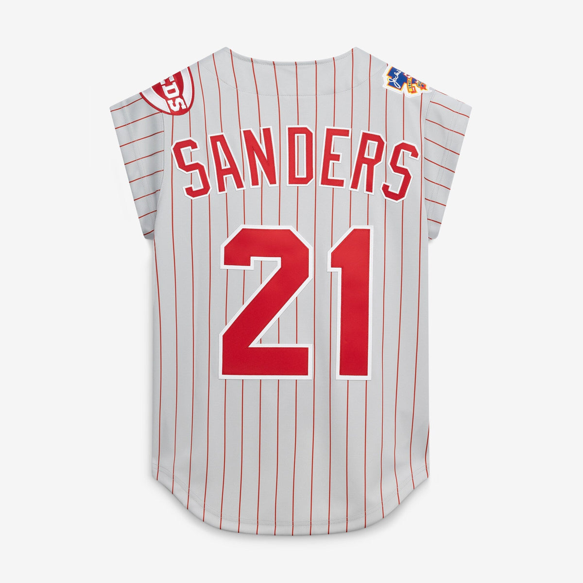 Cincinnati Reds Deion Sanders Gray 1997 Authentic Jersey product image 4, provided for visual reference and product detail