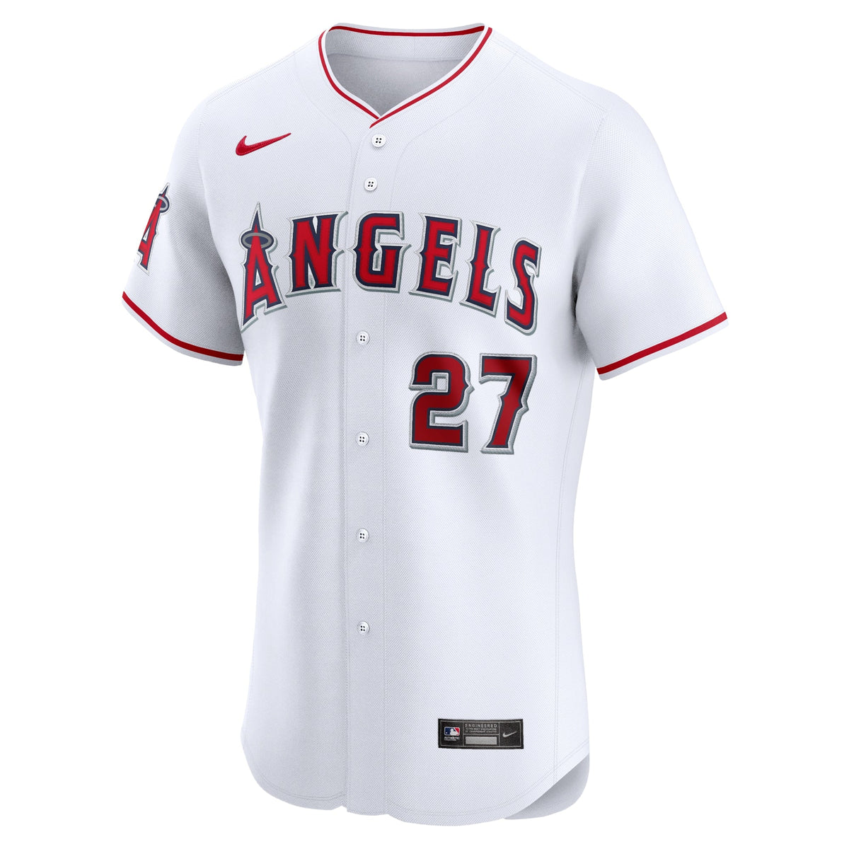 Los Angeles Angels Mike Trout White Home Elite Player Jersey product image 3, provided for visual reference and product