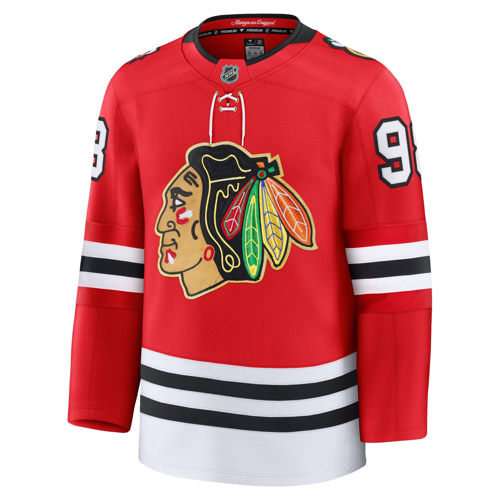 Chicago Blackhawks Connor Bedard Red Centennial Premium Player Jersey product image 3, provided for visual reference and